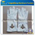 Wholesale Custom Masonic Hand Embroidery Cotton Gloves